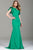 54423 Ruffled Asymmetrical Sheath Gown