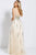 54445 Embroidered Plunging A-Line Evening Dress