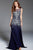 54455 Sequined Illusion Scoop A-line Gown