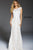 54477 Lace Cap Sleeve Bateau Sheath Evening Dress
