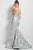 54506 Strapless Silver Abstract Evening Dress