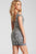 Jovani - 54546 Beaded V-neck Sheath Dress in Gray