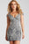 Jovani - 54546 Beaded V-neck Sheath Dress in Gray