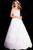 54587 Strapless Bejeweled Lace A-Line Gown
