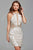 54648 Sleeveless Beaded Halter Sheath Dress