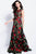54677 Floral Embroidered A-Line Open Back Prom Dress