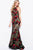 54679 Floral Embroidered Halter Lace Side Detail Prom Dress