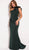 Jovani - Ruffled One Shoulder Strap Evening Dress 54717 In Green