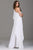 Jovani - Draped Asymmetric Jumpsuit 54787 in White