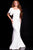 54789 One Ruffle Sleeve Asymmetric Mermaid Dress