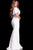 54789 One Ruffle Sleeve Asymmetric Mermaid Dress