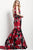 54809 Floral Print Mermaid Evening Gown