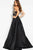 54815 Halter Neck Sequined Sheath Gown with Overskirt