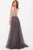 54873 Embellished Plunging V-neck A-line Dress
