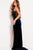 54876 Embellished Deep V-neck Velvet Sheath Dress