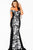 54883 Off-Shoulder Floral Embroidered Sheath Gown