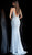 Jovani - 54927 Sleeveless Embellished Deep V-neck Trumpet Dress in Blue
