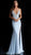 Jovani - 54927 Sleeveless Embellished Deep V-neck Trumpet Dress in Blue