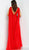 Jovani - 54929 Plunging Neckline V Back Chiffon Evening Dress  In Red