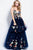 54963 Deep V Neck Floral Embroidered Tulle Prom Dress