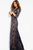 54973 Fitted Sheer Sequin Embellished Evening Dress