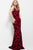 54985 Deep V-Neck Floral Print Evening Gown