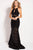 54986 Sequined Lace Illusion Halter Sheath Dress