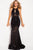 54986 Sequined Lace Illusion Halter Sheath Dress