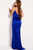 55002 Gathered Deep V-neck Sheath Dress