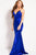 55002 Gathered Deep V-neck Sheath Dress