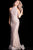 55015 High Halter Lace Fitted Cutout Prom Dress