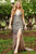 55030 Embellished Deep V-neck Sheath Dress