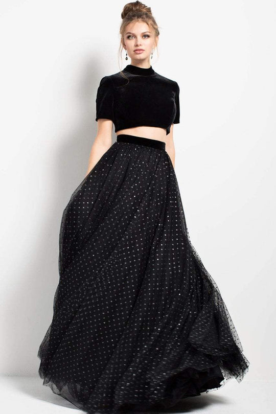 55052 Two-Piece High Neck Ballgown