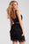 Jovani - Two Piece Feathered Cocktail Dress 55053 In Black