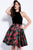 55056 High Neck Floral Skirt Short Party Dress