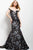 55093 Off-Shoulder Print Mermaid Gown
