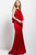 55128 Ruffled Halter Sheath Dress