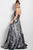55143 Halter Neck Metallic Evening Gown