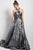 55143 Halter Neck Metallic Evening Gown
