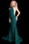 55185 High Halter Glitter Jersey Mermaid Gown