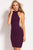 55191 High Neck Glitter Fitted Cocktail Dress
