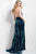 55194 Halter Neck Side High Slit Velvet Gown