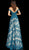 Jovani - 55196 Embroidered Off-Shoulder A-Line Dress In Blue and Nude