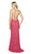 Intrigue by Blush - 551 Fully Beaded Scoop Neck Fitted Dress in Pink