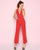 Mac Duggal - 55203L Deep V-neck Jumpsuit In Red