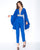 Cassandra Stone - 55204A Embellished Deep V-neck Jumpsuit In Blue
