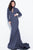 55205 High Neck Long Sleeve Cutout Gown