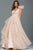 55210 Ruffled Plunging V-neck Ballgown