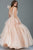 55210 Ruffled Plunging V-neck Ballgown