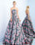 Ieena Duggal  - 55213I Strapless Floral Print Evening Gown In Pink
